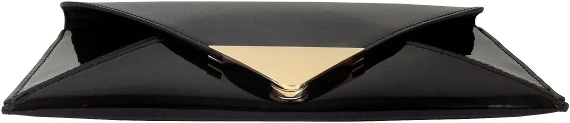 JNB Faux Patent Leather Glossy Envelope Clutch