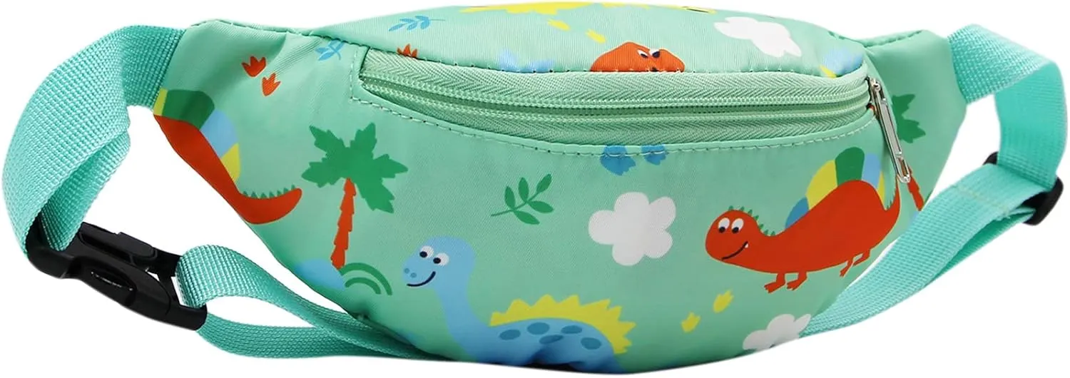 Kids Baby Boys Girls Fanny Pack Cartoon Dinosaur Unicorn Purse Waist Pack Belt Bum Bag for Travel,Hiking,Sports