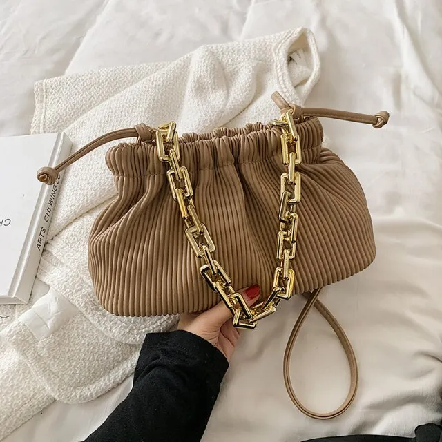 Lotus Women's Small Thick Chain Leather Handbag
