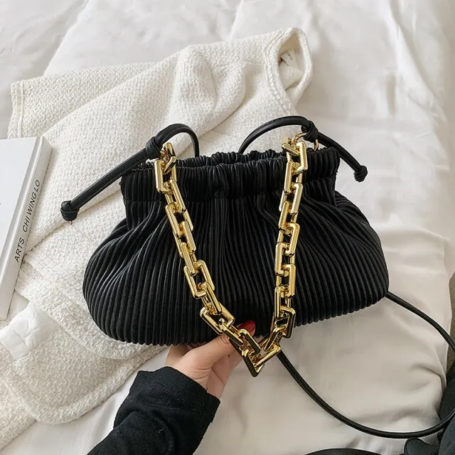 Lotus Women's Small Thick Chain Leather Handbag