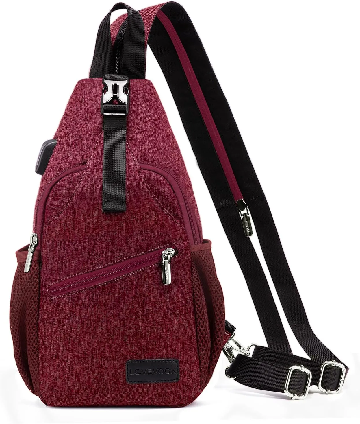 LOVEVOOK Sling Bag for Women Casual Daypack Nylon Crossbody Sling Backpack Travel Shoulder Bag Hiking Daypack