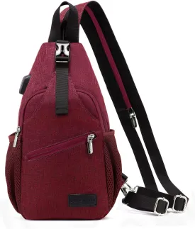 LOVEVOOK Sling Bag for Women Casual Daypack Nylon Crossbody Sling Backpack Travel Shoulder Bag Hiking Daypack