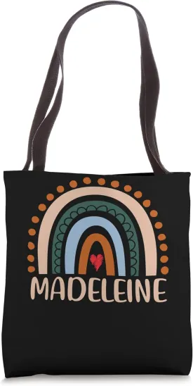 Madeleine Name Personalized Funny Women Rainbow Madeleine Tote Bag