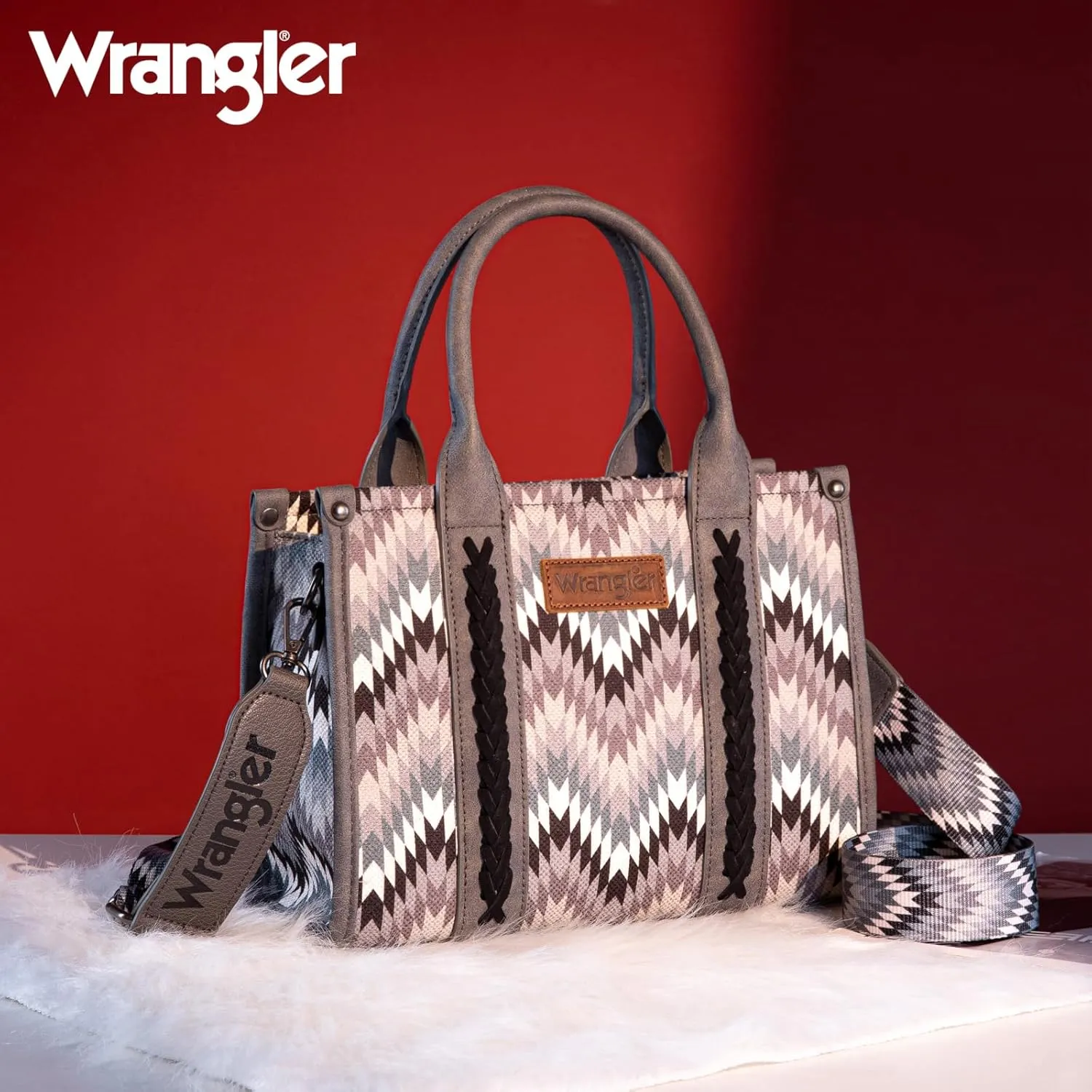 Montana West X Wrangler Tote Bag for Women Boho Aztec Shoulder Purse Top Handle Satchel Handbag