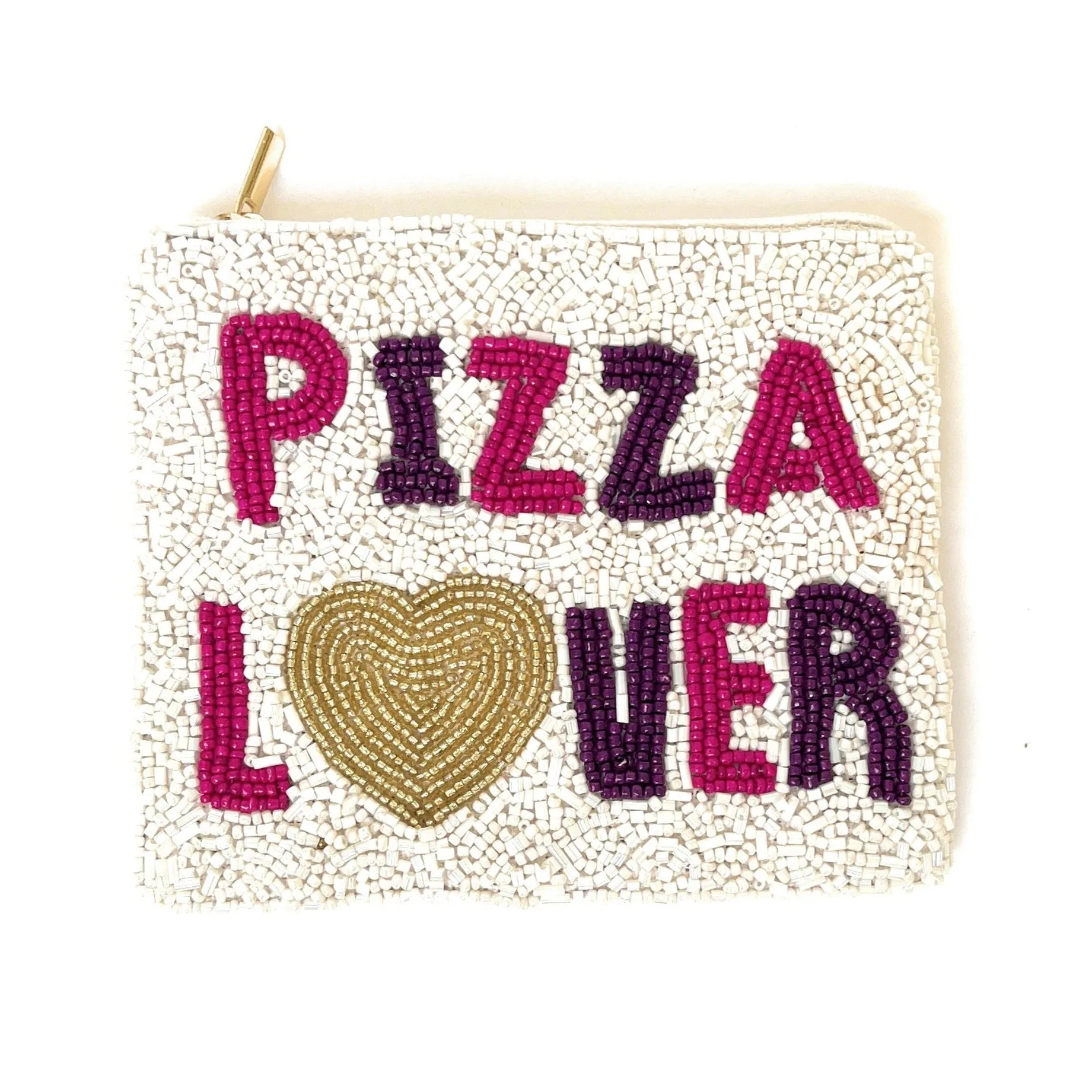 Pizza Lover Beaded Coin Purse