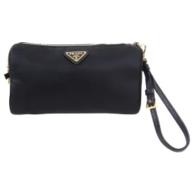 Prada Black Nylon Small Wristlet Pouch Bag