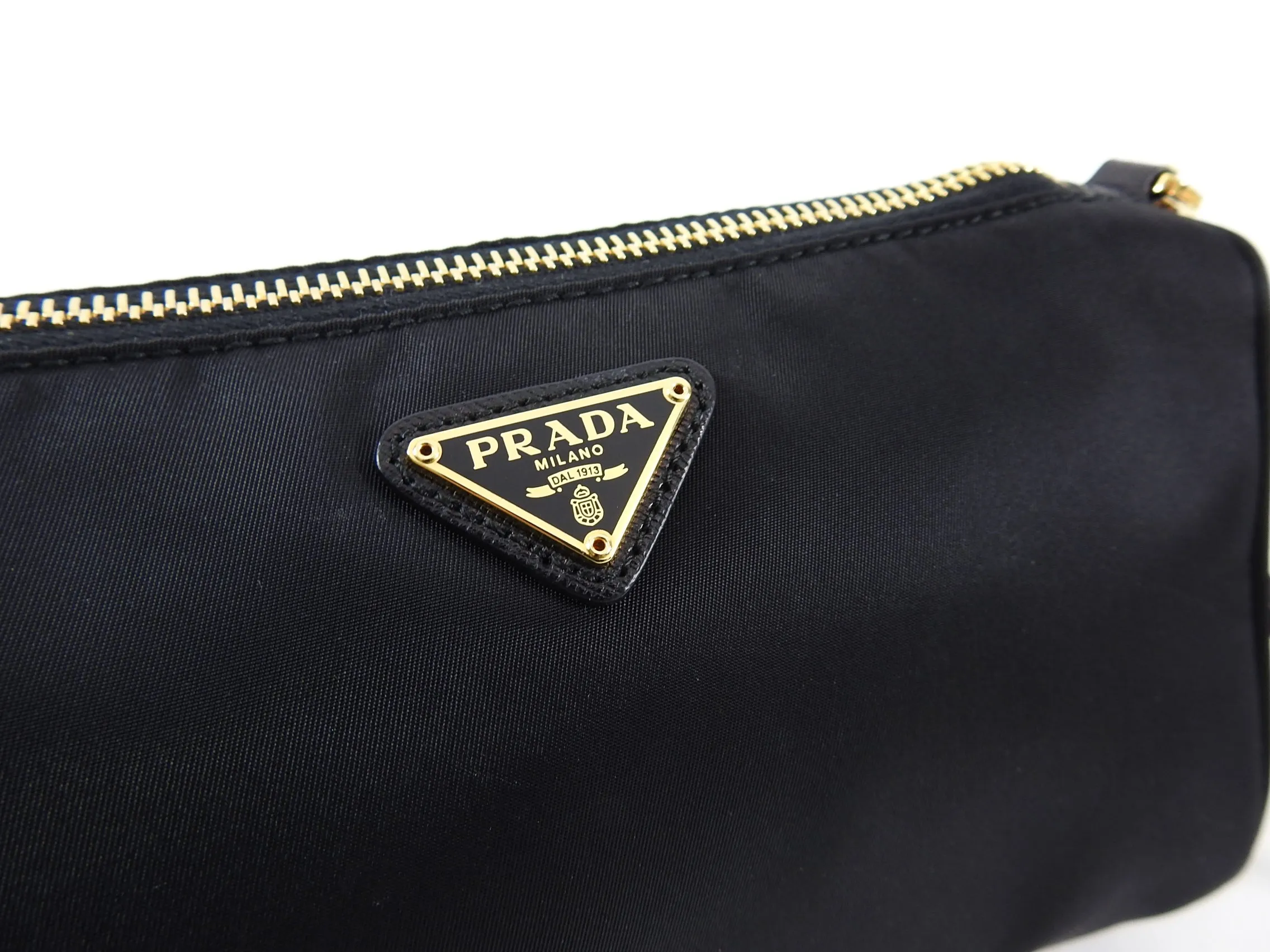Prada Black Nylon Small Wristlet Pouch Bag