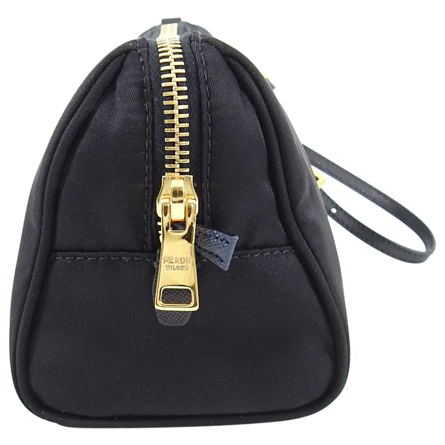 Prada Black Nylon Small Wristlet Pouch Bag