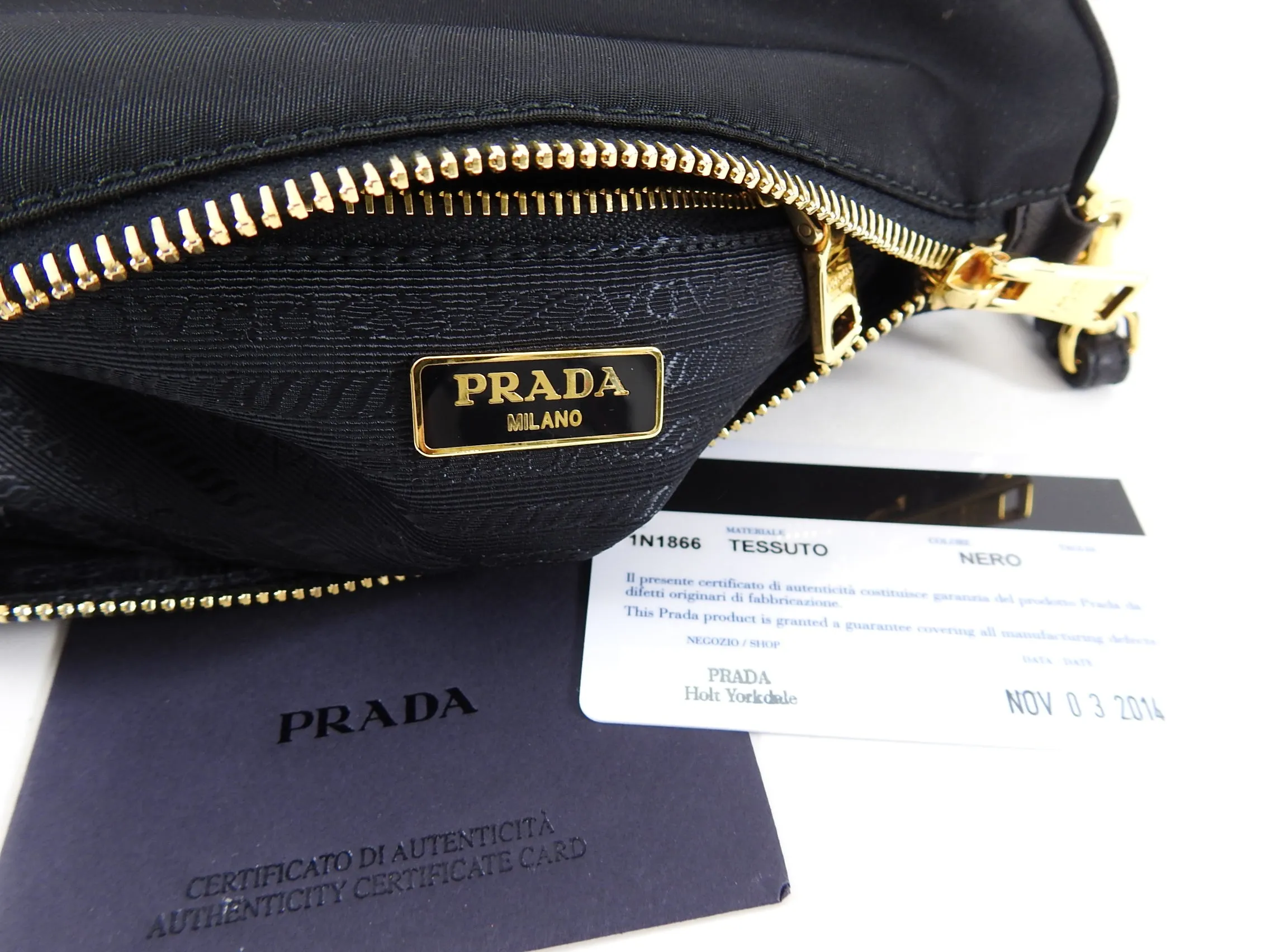 Prada Black Nylon Small Wristlet Pouch Bag