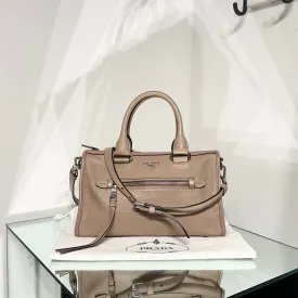 PRADA Leather Handle Shoulder Crossbody Bag