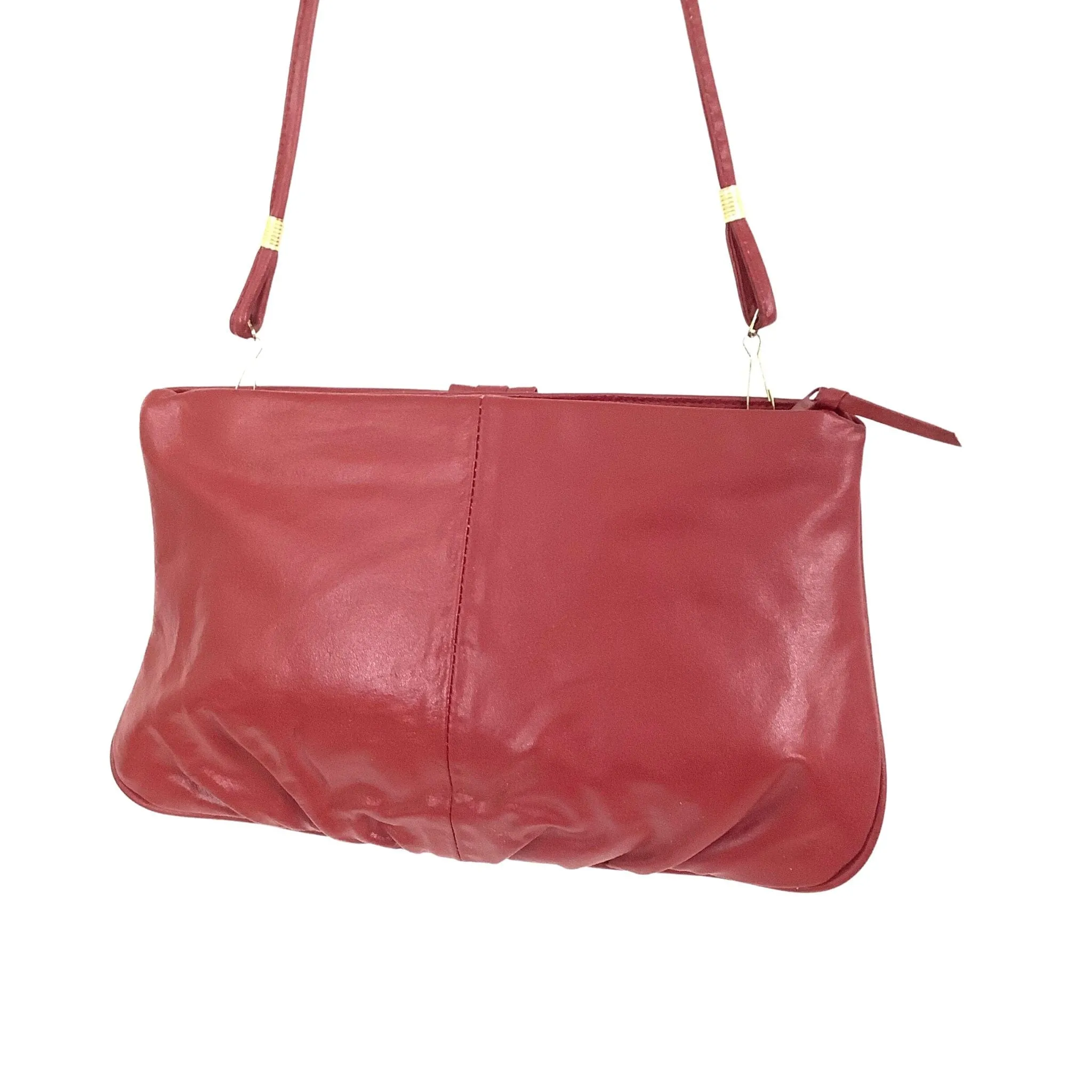 Red Leather Clutch Bag
