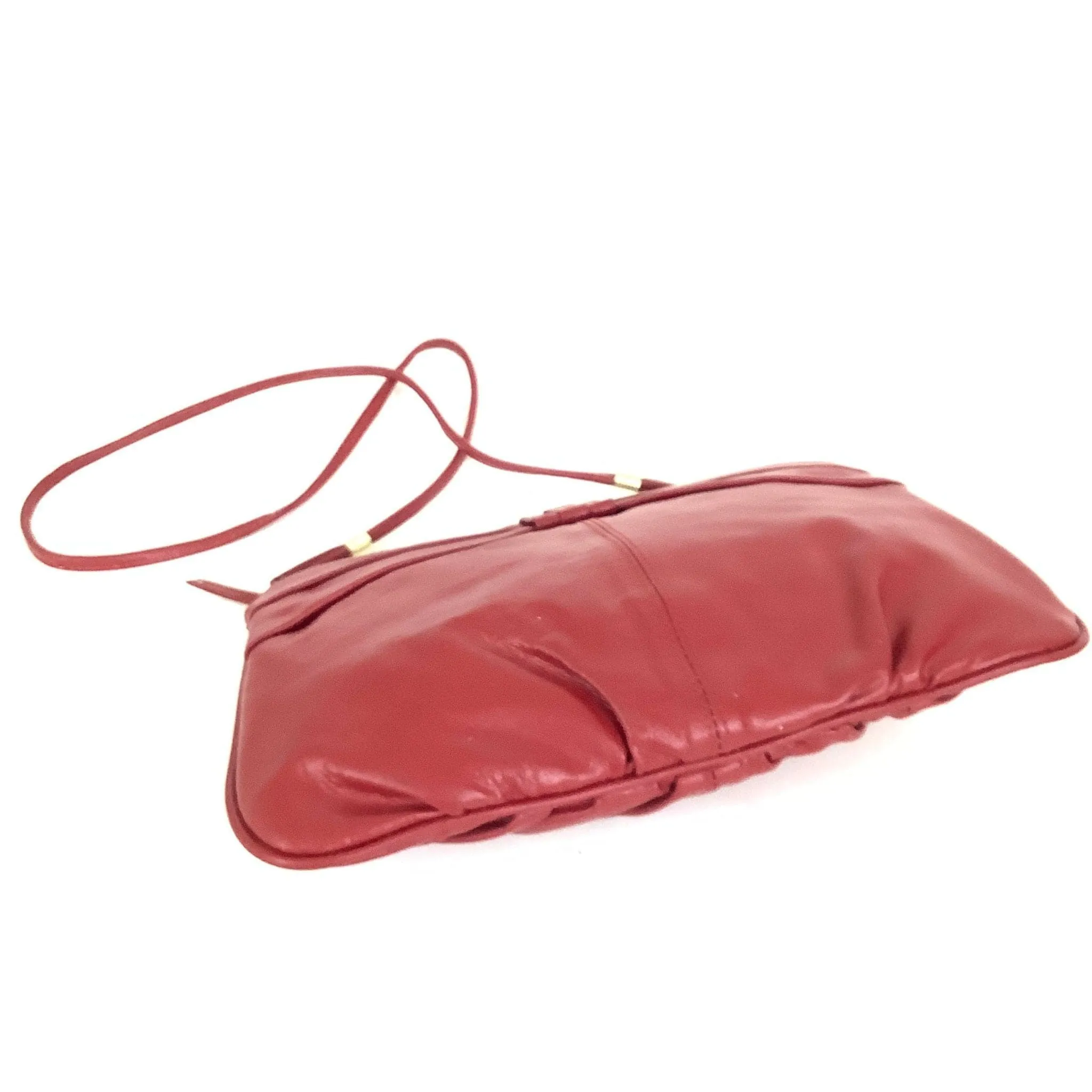 Red Leather Clutch Bag
