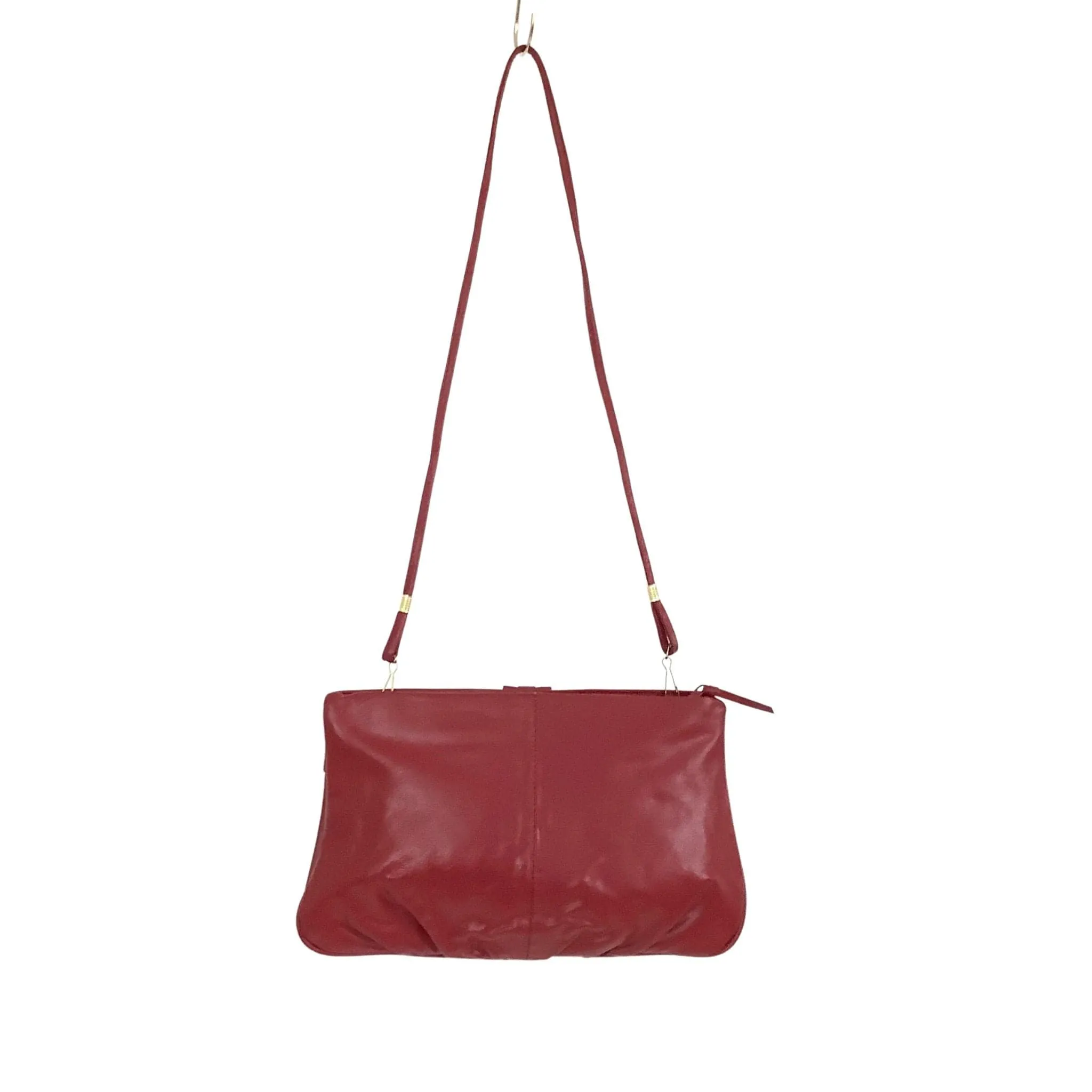Red Leather Clutch Bag