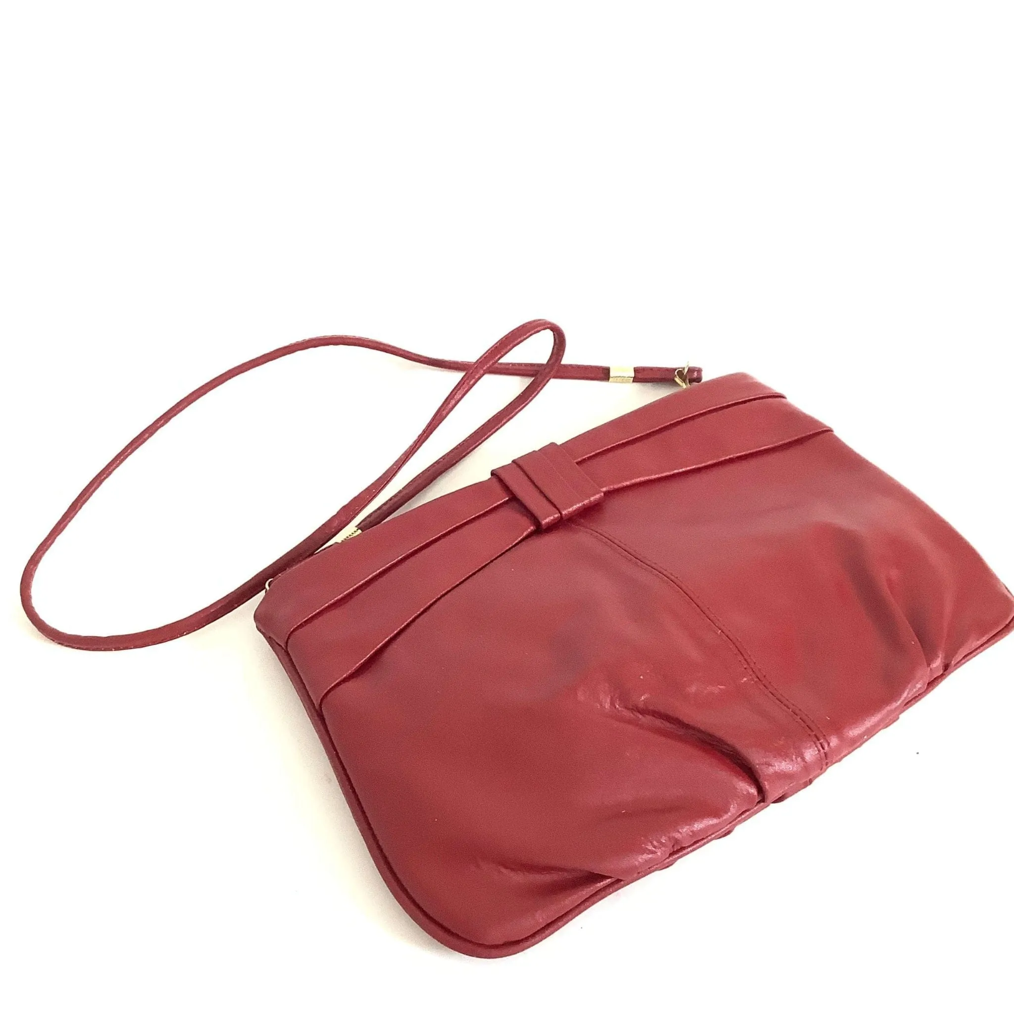 Red Leather Clutch Bag