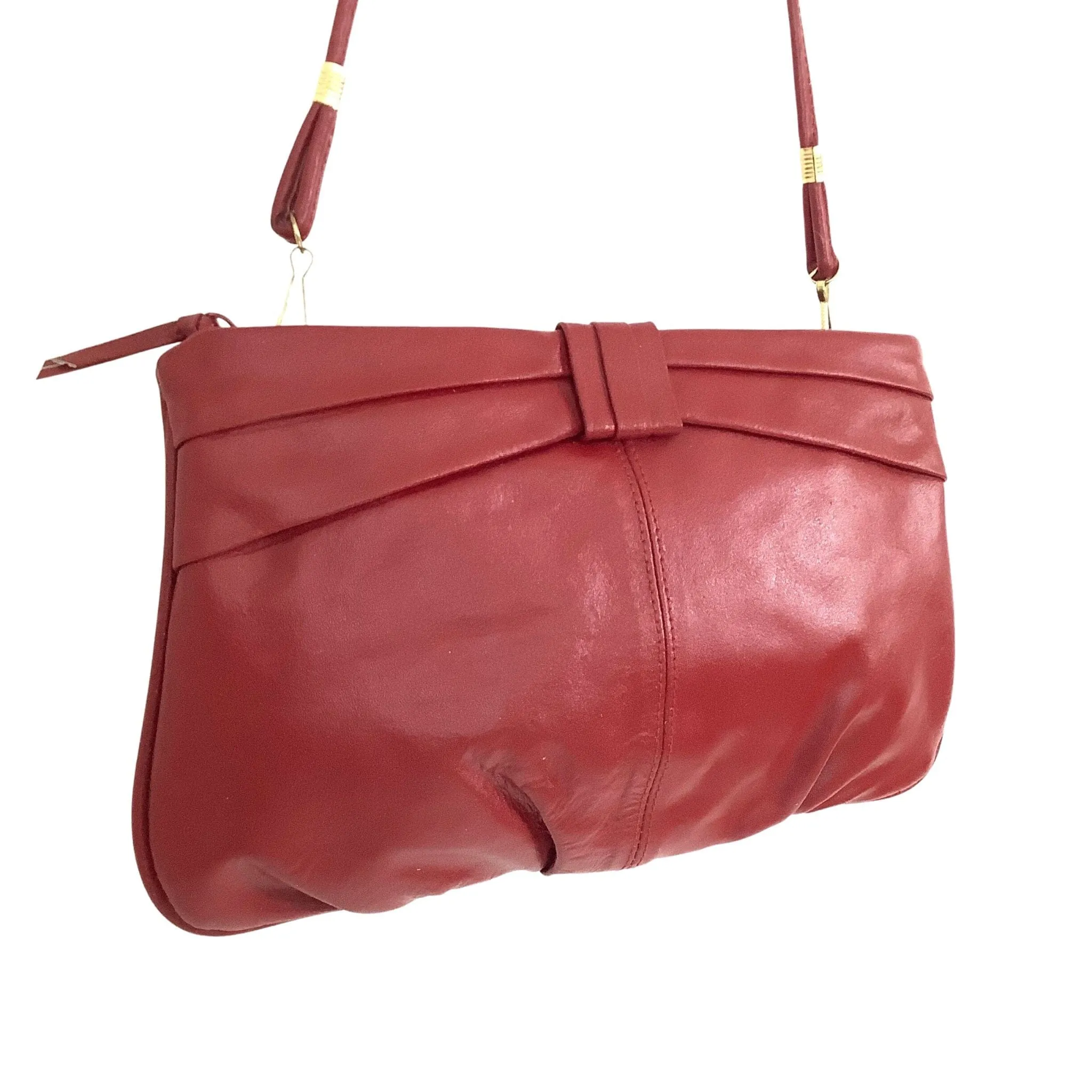 Red Leather Clutch Bag