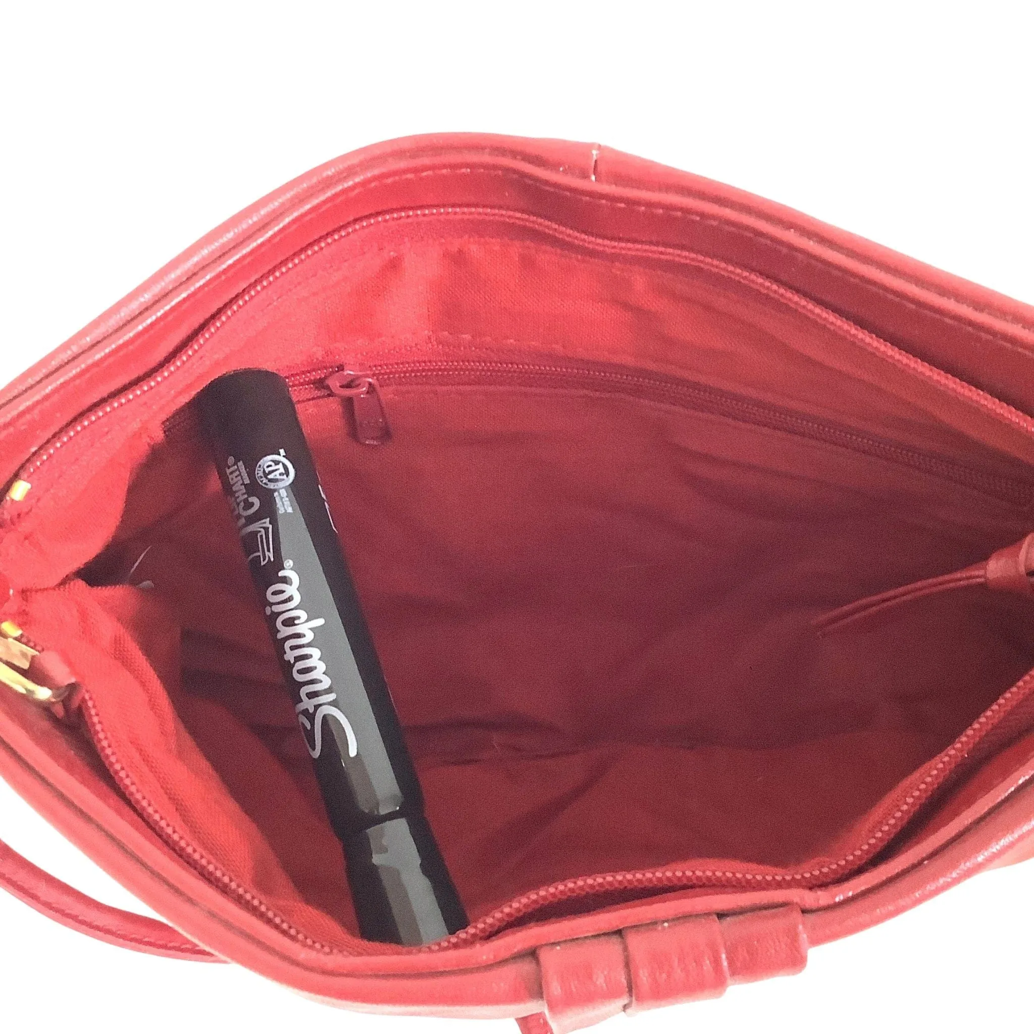 Red Leather Clutch Bag