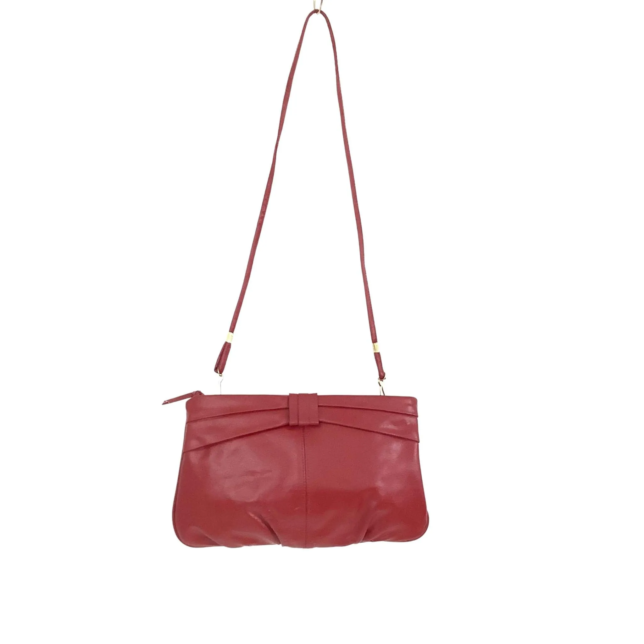 Red Leather Clutch Bag