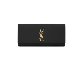Saint Laurent Kate Clutch In Grain De Poudre Embossed Leather - Gold