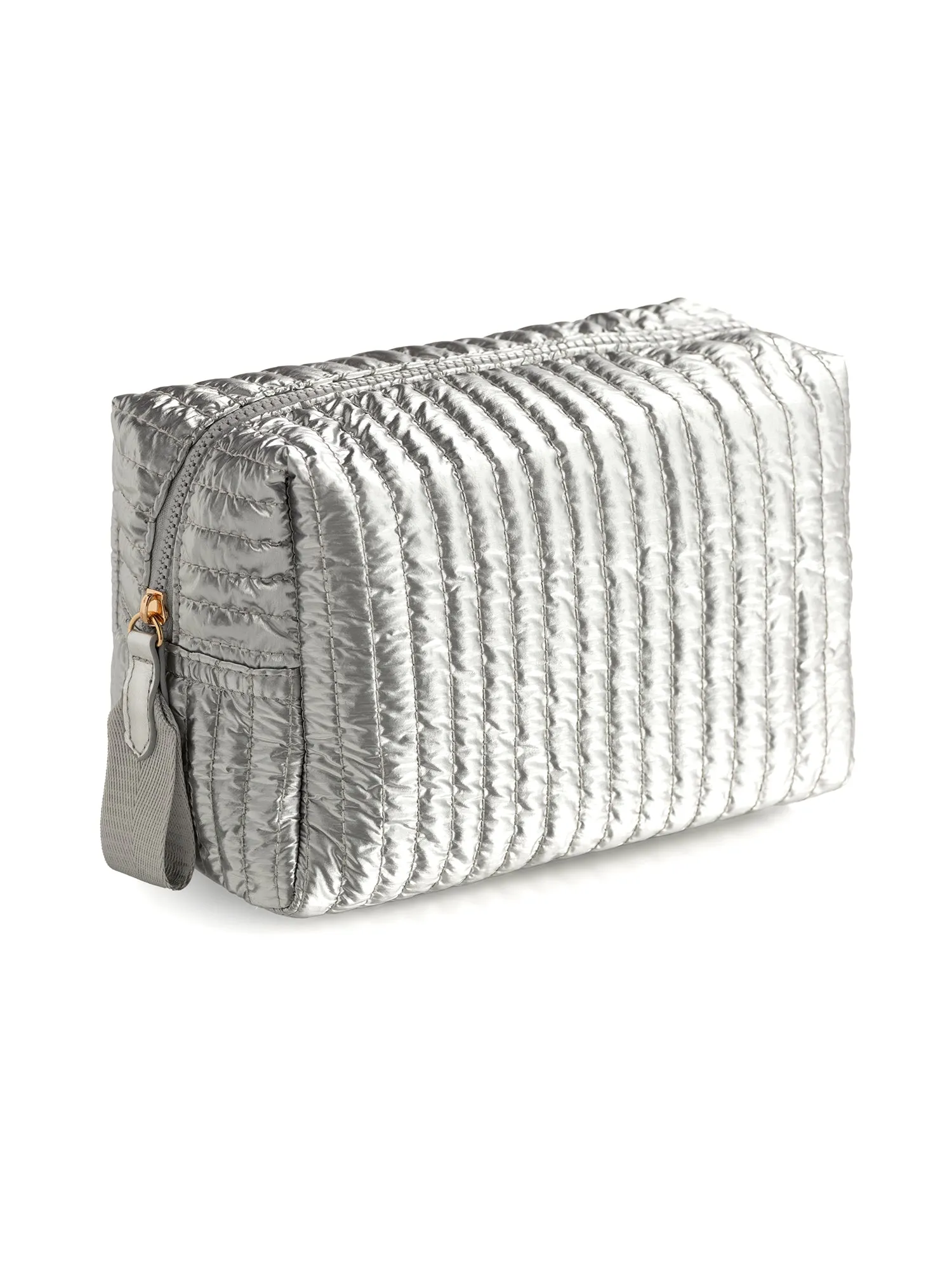 Shiraleah Logan Large Boxy Cosmetic Pouch, Silver