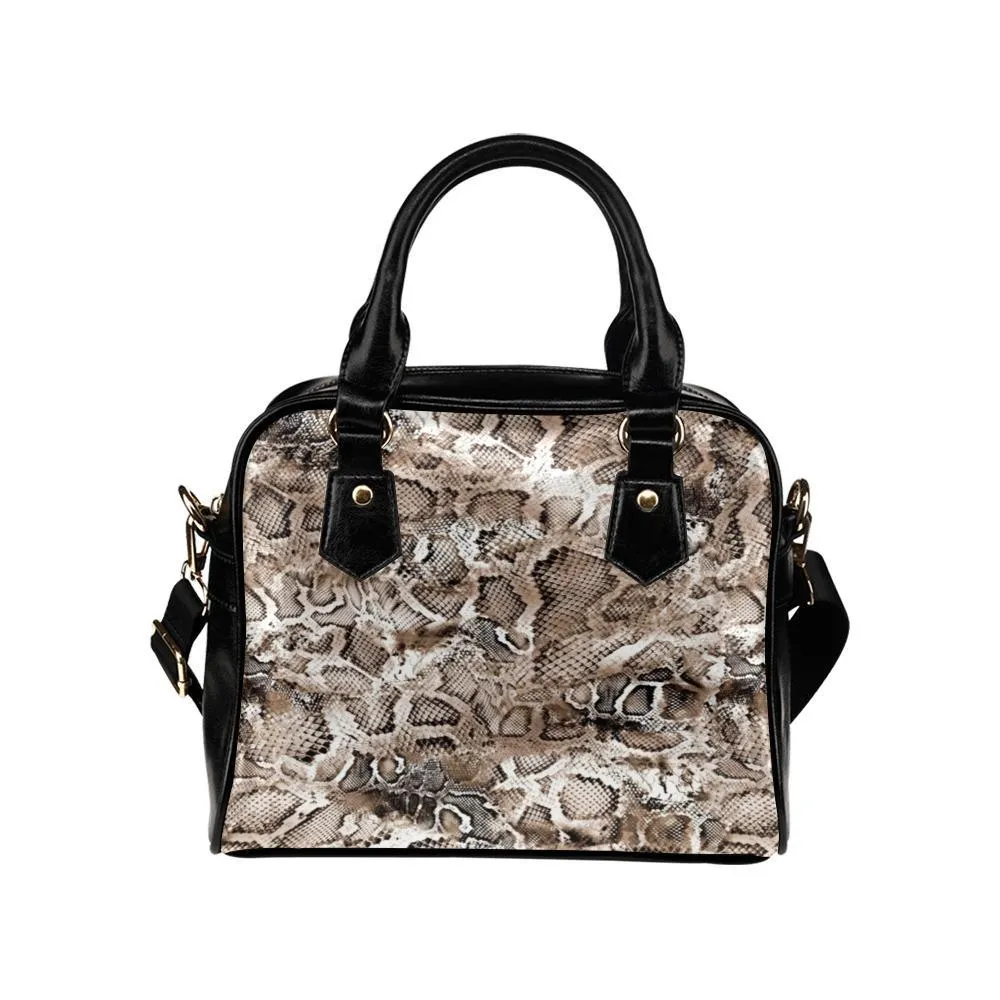 Shoulder Handbag-Snake Skin Print 102, Vegan Leather, Shoulder Bags for Women, Over the Shoulder Bag
