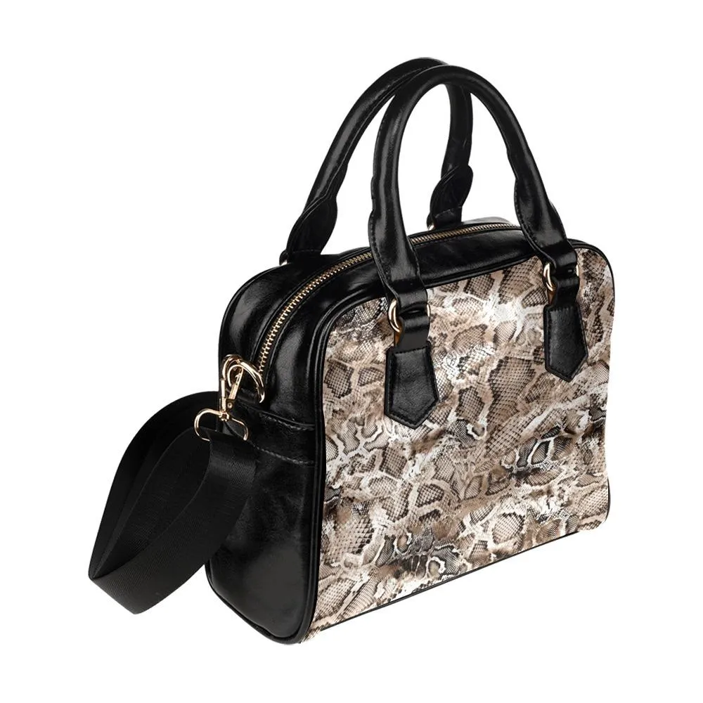 Shoulder Handbag-Snake Skin Print 102, Vegan Leather, Shoulder Bags for Women, Over the Shoulder Bag