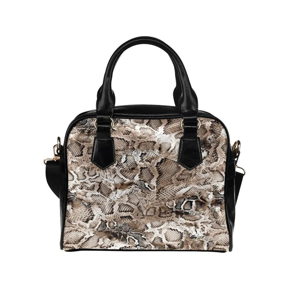 Shoulder Handbag-Snake Skin Print 102, Vegan Leather, Shoulder Bags for Women, Over the Shoulder Bag