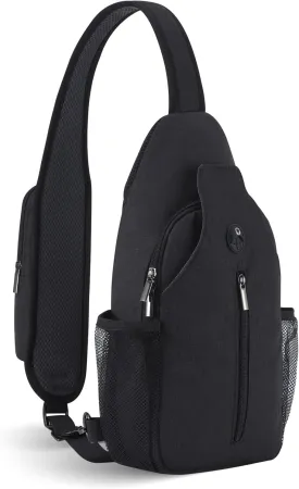 Sling Backpack, Crossbody Bag Large Sling Bag RFID with Water Bottle Holder Phone Holder Travelling Hiking Daypack