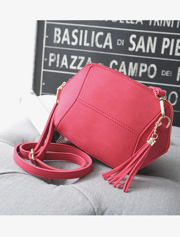 Tassel Solid Color Shell bag