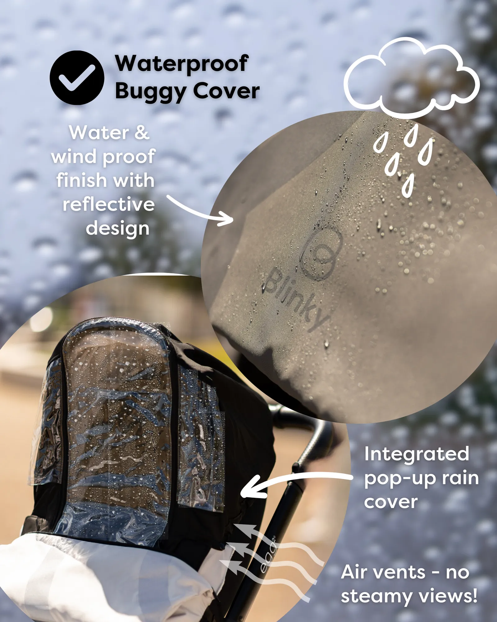 The Blinky Company Black (5-In-1) All Season Buggy Cover