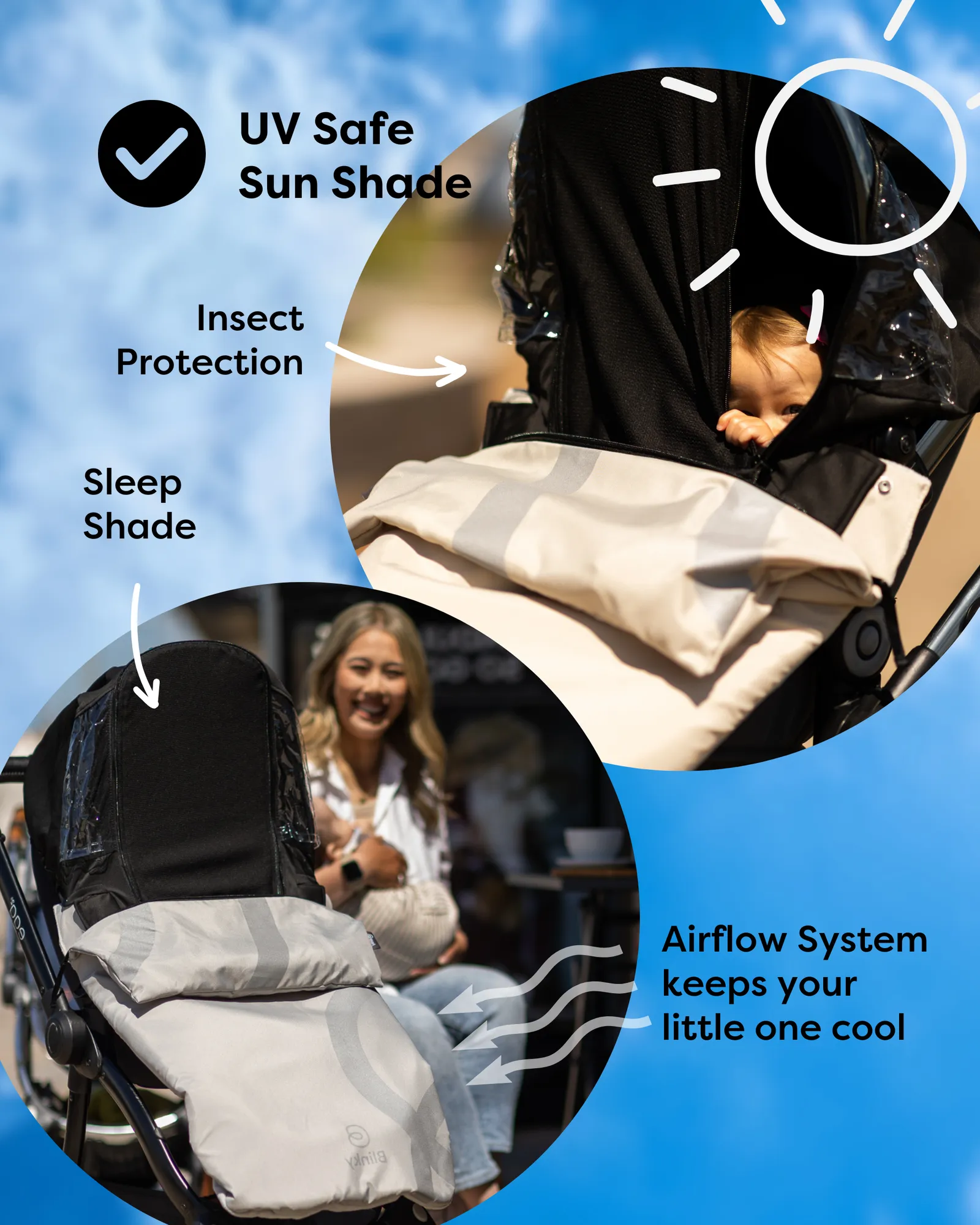 The Blinky Company Black (5-In-1) All Season Buggy Cover