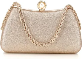 YYW Clutch Purse for Women Pearls Evening handbag Wedding Party Purse Shoulder Bag